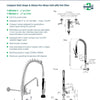 3Monkeez T-3M53816-C - Compact Stainless Steel Wall Stops & Elbow Pre-Rinse