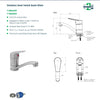 3Monkeez T-3MB6MIX - Stainless Steel Swivel Basin Mixer