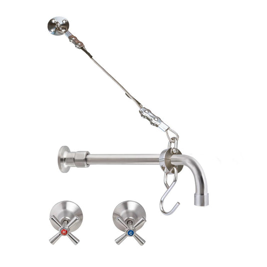 3Monkeez T-3MCSKIT-C08 - Cleaners Sink Concealed Wall Mount Spout with Wall Stops & Bracket