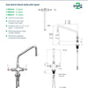 3Monkeez T-3MDH08 - Dual Bench Mount Tap Body with 8" Spout