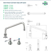 3Monkeez T-3MHS06 - Bench Mount & Basins Stops with 6" Spout