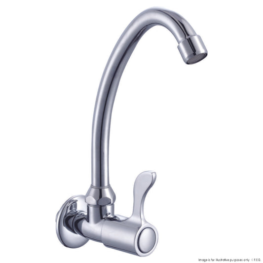Sunmixer T20139L - Wall Mounted Gooseneck Faucet with Front Handle