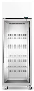 Skope TME650A 1 Door Glass Upright Fridge - White