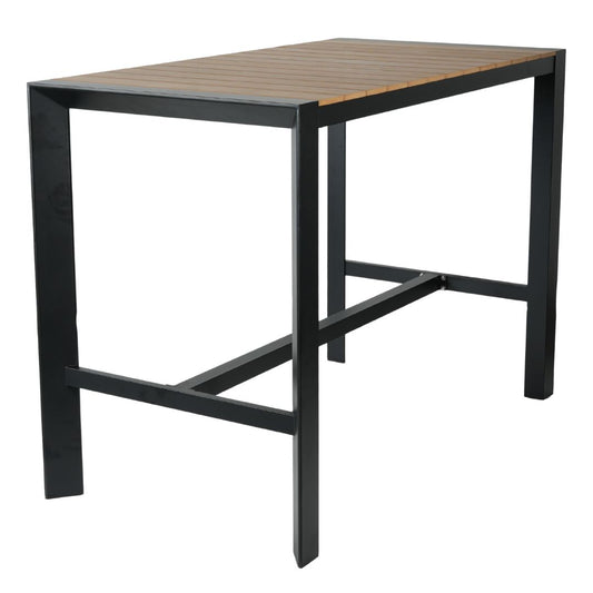 Café Solutions Teak Aluminium & Polywood Bar Table 800 x 1510mm