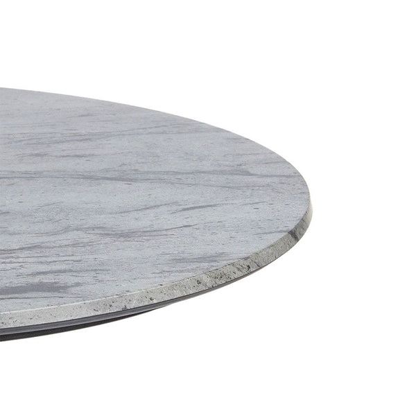 Round 80cm Super Matte Smart Top with Piatto Aluminium Table Base Dining Table