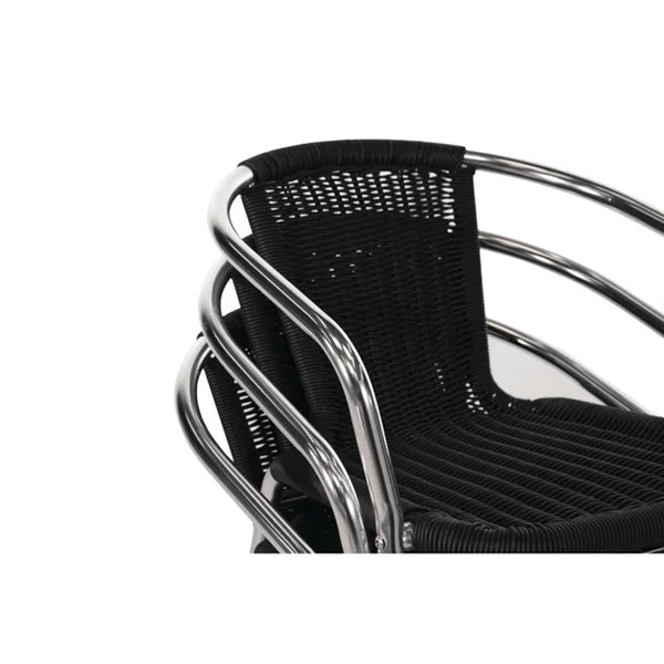 Bolero U507 - Four Wicker Chairs with Aluminium Frame
