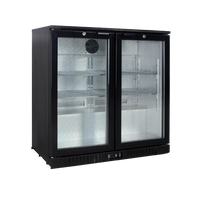 Exquisite UBC210 Black Two Door Back Bar Fridge