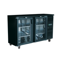 Exquisite UBC380 Black Two Door Back Bar Fridge