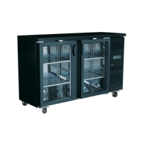 Exquisite UBC380 - Two Glass Door Underbench Fridge