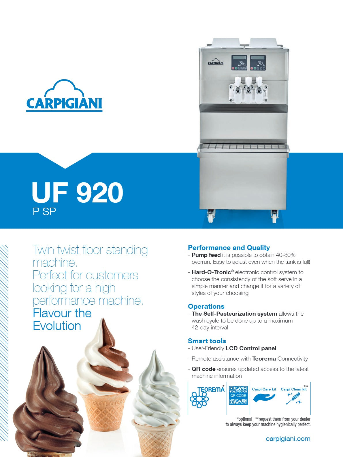 Carpigiani UF 920 P SP - Floor Standing Twin-Twist Soft Serve