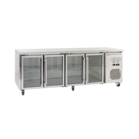 Exquisite USC550G - Four Glass Door Underbench Fridge