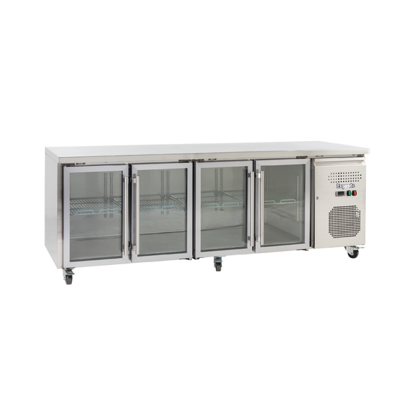 Exquisite USC550G - Four Glass Door Underbench Fridge