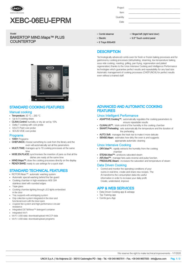 Unox Bakertop XEBC-06EU-EPRM - Combi Oven
