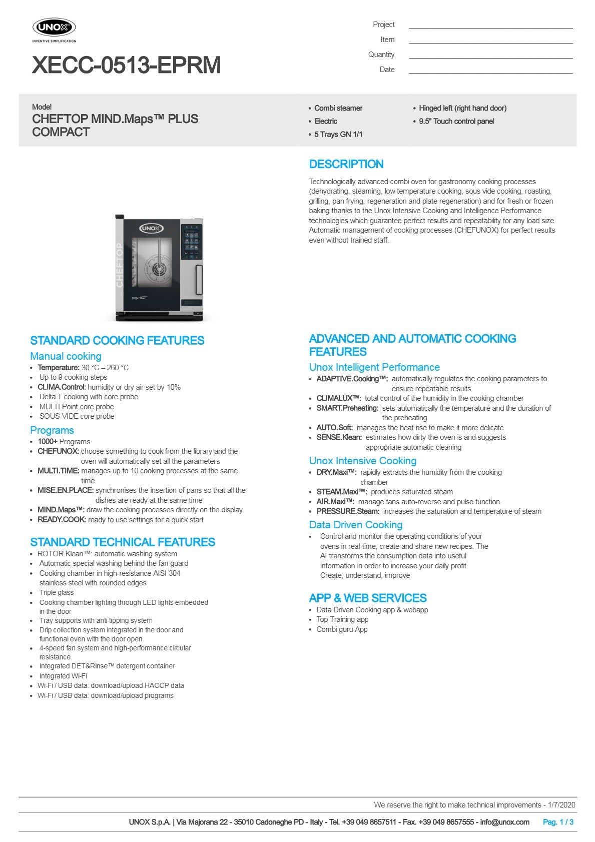 Unox Cheftop Compact XECC-0513-EPRM - Combi Oven