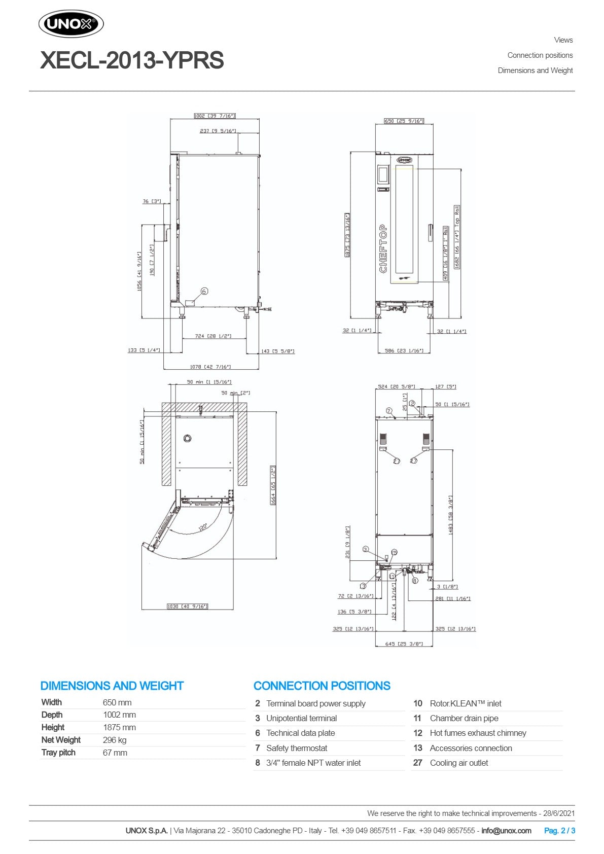 Unox Cheftop BIG Compact XECL-2013-YPRS - Combi Oven