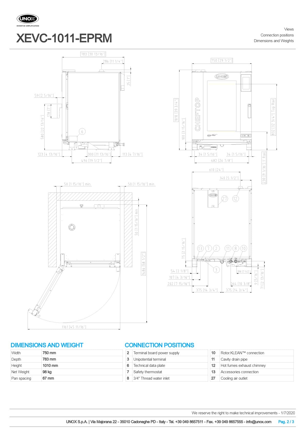 Unox Cheftop XEVC-1011-EPRM - Combi Oven