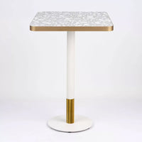 Venetian Terrazzo Table with White Discus Base