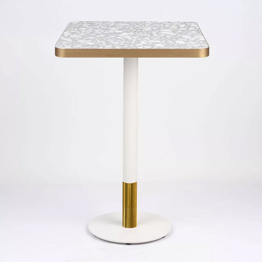 Venetian Terrazzo Table with White Discus Base