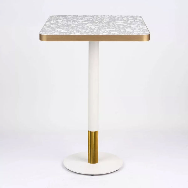 Venetian Terrazzo Table with White Discus Base