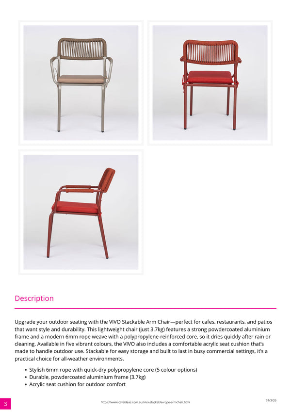 Vivo Stackable Rope Armchair