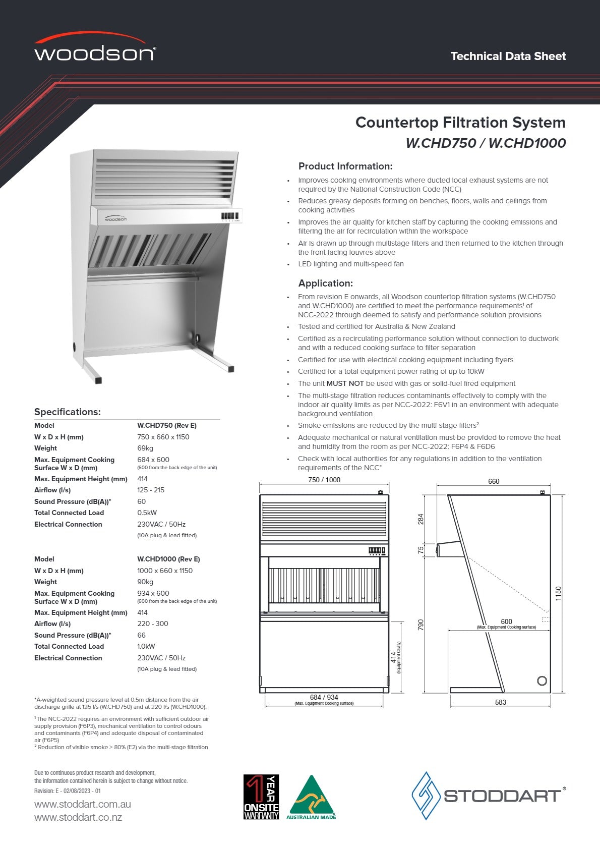 Thumbnail - Woodson W.CHD750 - Countertop Ductless Exhaust Hood