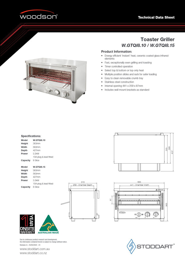 Woodson W.GTQI8.15 - Toaster Griller