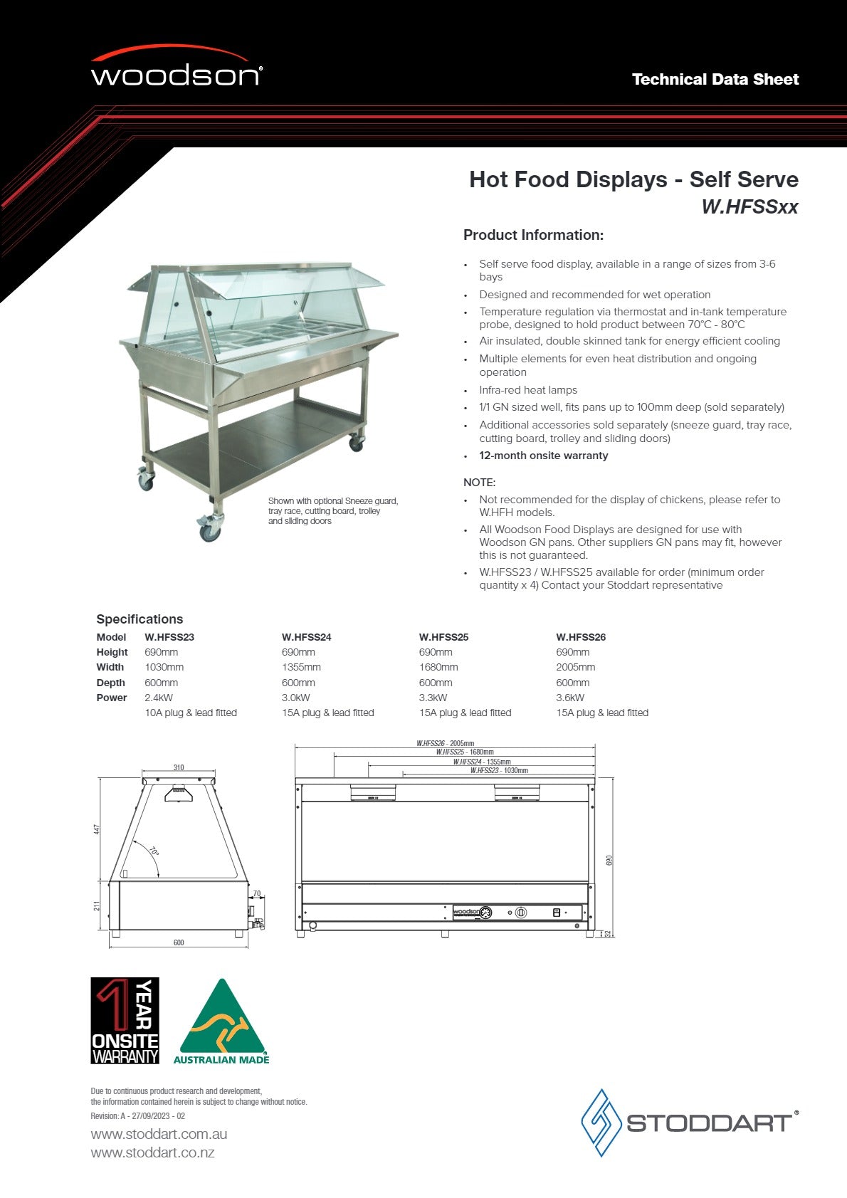 Woodson W.HFSS24 - Self Serve Hot Food Display