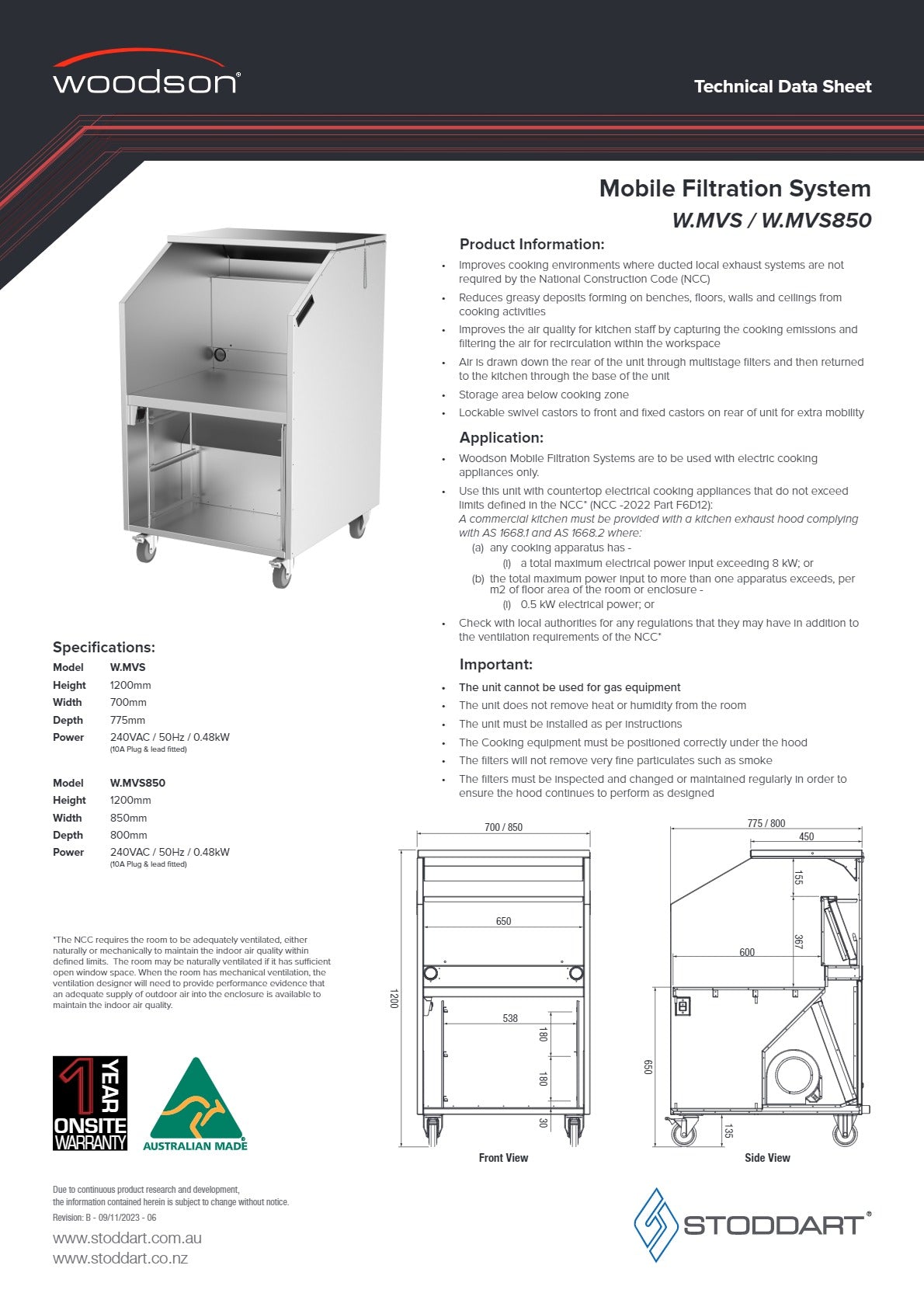 Woodson W.MVS - Mobile Ventilation System