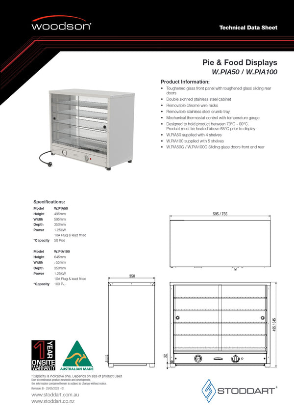 Woodson W.PIA50G - Pie Display