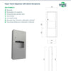 3Monkeez WA-PTDWR2-R - Paper Towel Dispenser with Waste Receptacle