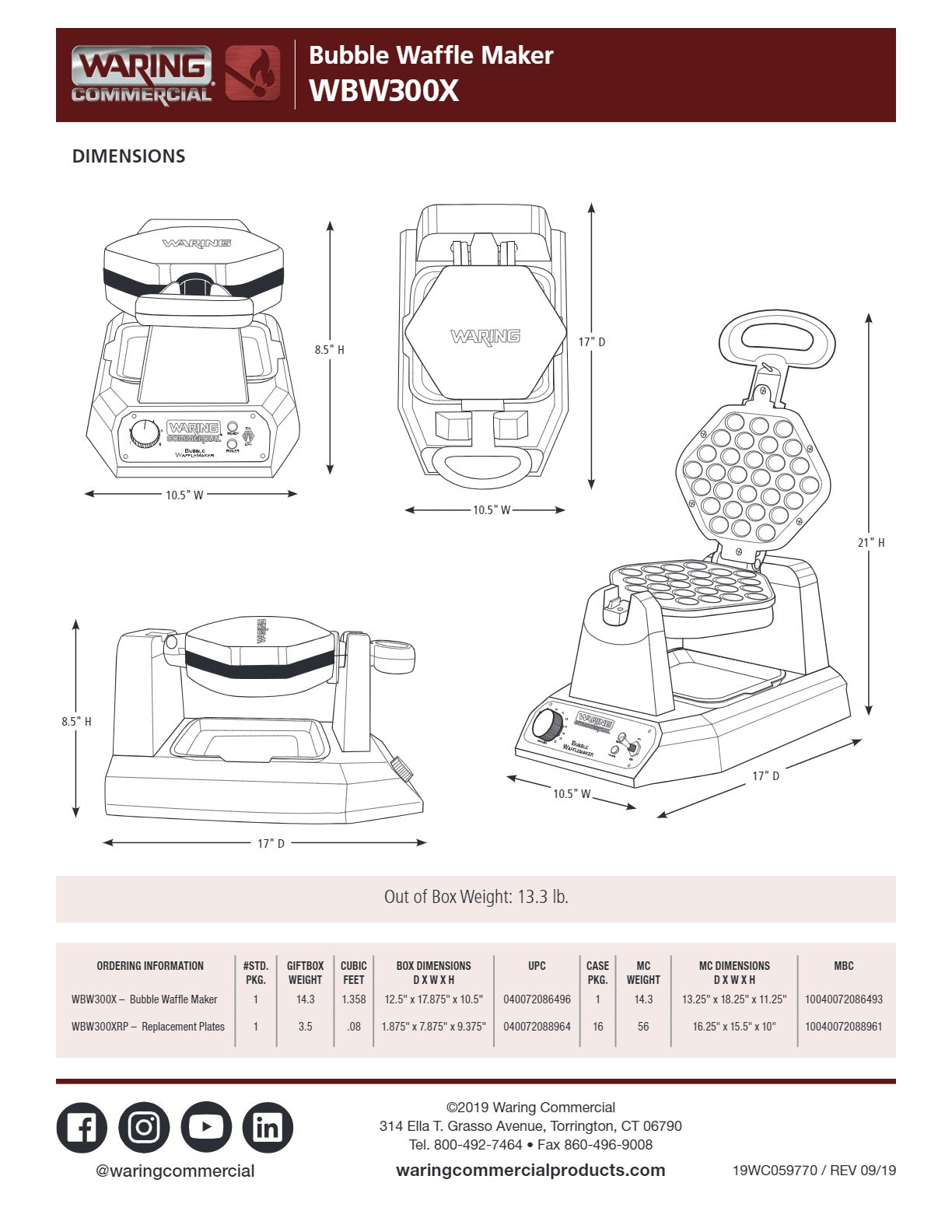 Waring WBW300 - Bubble Waffle Maker