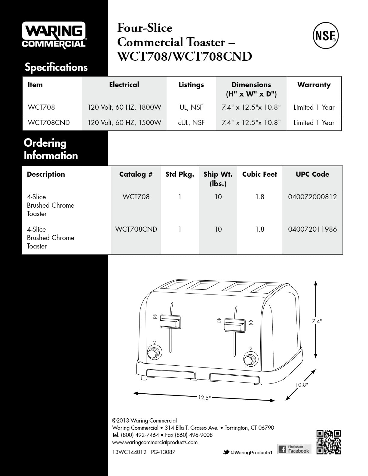 Waring WCT708E - Four-Slot Toaster