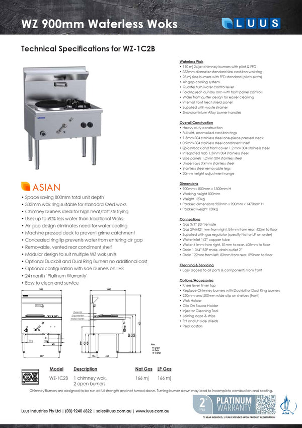 Luus WZ-1C2B - Waterless Wok