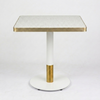 White Candy Terrazzo Table Top with Discus Table Base