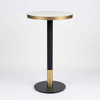 White Candy Terrazzo Table with Black Discus Base