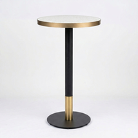 White Candy Terrazzo Table with Black Discus Base
