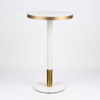 White Candy Terrazzo Table with White Discus Base