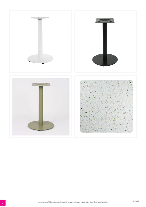 White Candy Terrazzo with RD450 Table Base