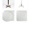 White Candy Terrazzo Table Top with Brass Cross Table Base