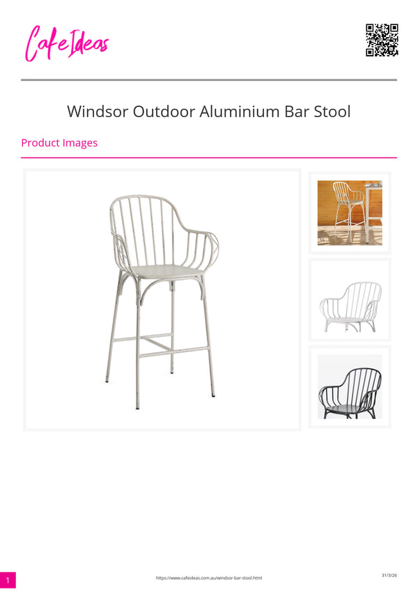 Windsor Outdoor Aluminium Bar Stool