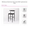 Wishbone Aluminium Bar Stool with Upholstered Seat