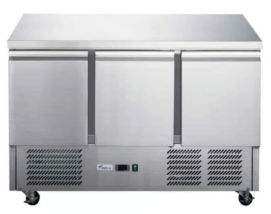 FED-X XGNS1300B 3 Door Compact Workbench Fridge