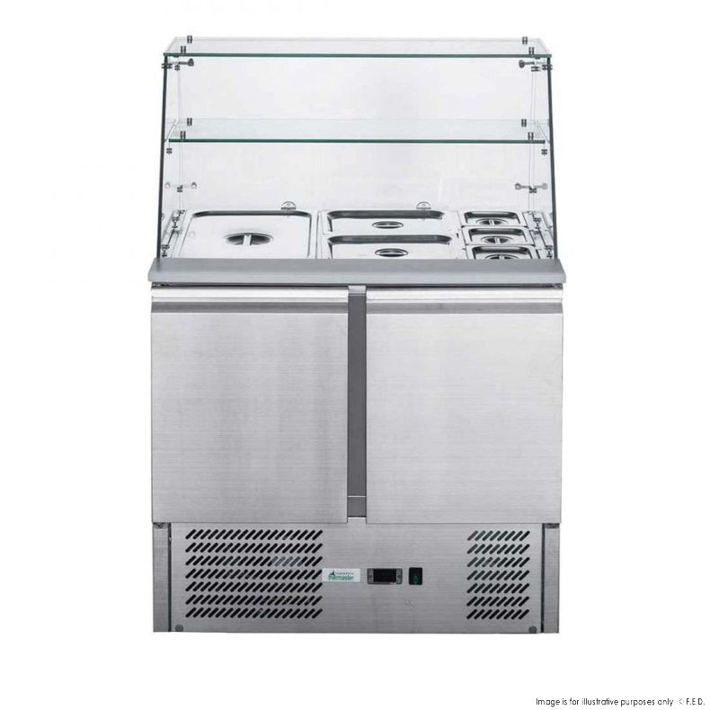 FED-X XS900GC - Salad Prep Fridge with Glass Top