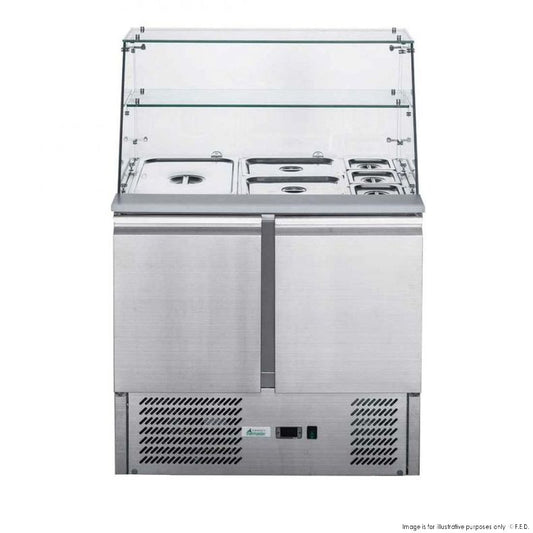 FED-X XS900GC - Salad Prep Fridge with Glass Top