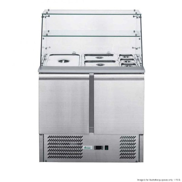 FED-X XS900GC - Salad Prep Fridge with Glass Top