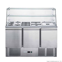 FED-X XS903GC - Salad Prep Fridge with Glass Top