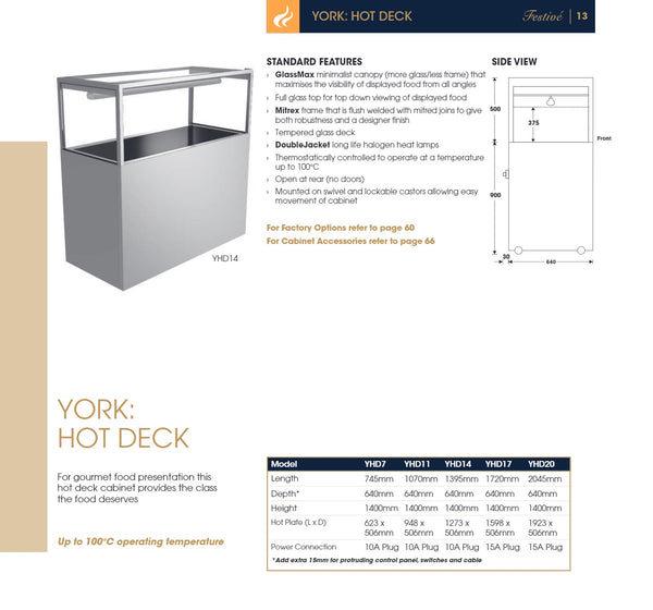 Festive York Hot Deck 1720 - Hot Food Display