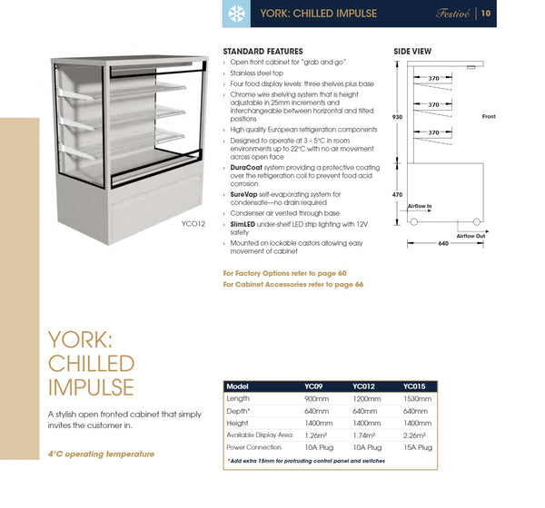 Festive York Chilled Impulse 1530 - Open Cabinet