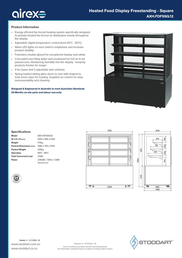 Airex AXH.FDFSSQ.12 - Heated Display