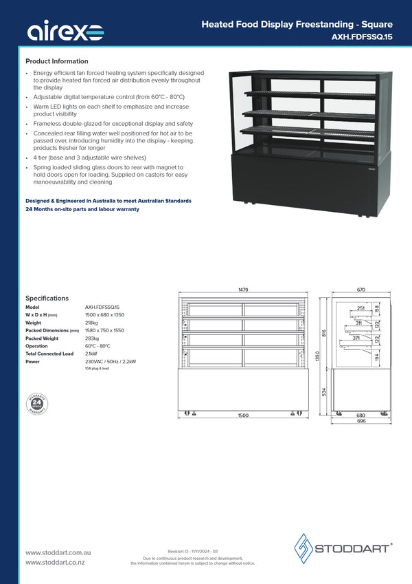 Airex AXH.FDFSSQ.15 - Hot Food Display
